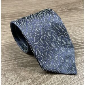 Charvet Men's Place Vendome Silk Geometric Circle Pattern Necktie Blue